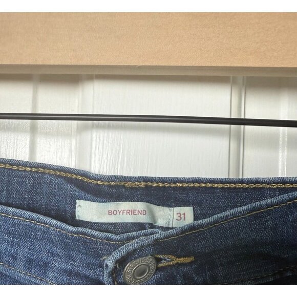 Levi's Boyfriend Women's Dark Wash Blue Jeans Size 31 - EUC - Picture 5 of 12
